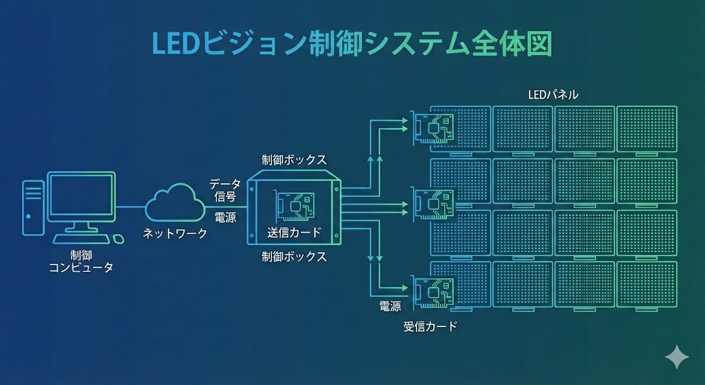 LEDビジョンの制御システム構成図
